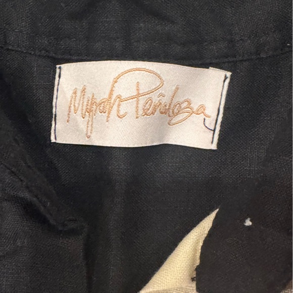 Myrah Penaloza Yin Yang 100% Linen Suka Button Down Top Size XL Like New. - Picture 5 of 12